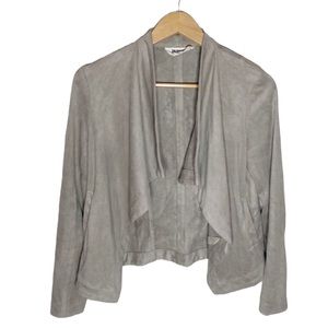 BB Dakota grey drape faux suede jacket size M